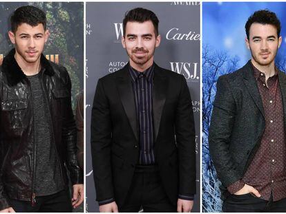 De izquierda a derecha: los hermanos Nick, Joe y Kevin Jonas.