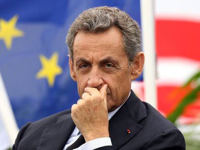 Nicolas Sarkozy, en un acto de Los Republicanos, este domingo.