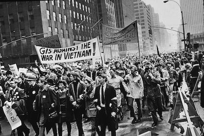 Una marcha contra la guerra de Vietnam en Nueva York en abril de 1969.