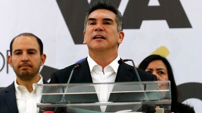 El presidente del PRI, Alejandro Moreno, durante un acto público en junio de 2022 en Ciudad de México.