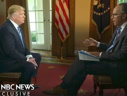 Donald Trump, entrevistado por Lester Holt en la NBC.