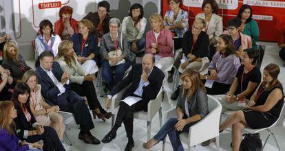 El candidato socialista, Alfredo P&eacute;rez Rubalcaba, en un momento de su intervenci&oacute;n en la conferencia pol&iacute;tica que celebra en Madrid.