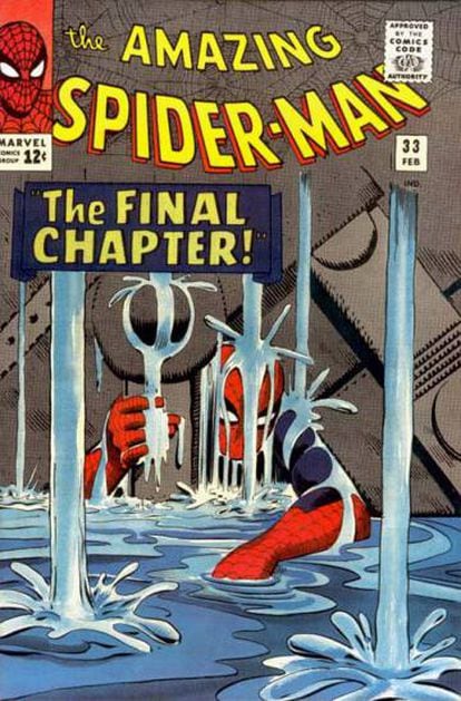Portada del número 33 de la serie de 'Spiderman', editado por Marvel, considerado uno de los mejores de la historia y cuya autoría causó enfrentamientos entre Stan Lee y Steve Ditko.