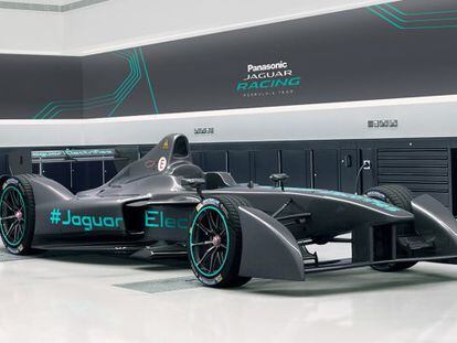 Aspecto del bólido de Jaguar. Todos los monoplazas de la Fórmula E tienen el mismo chasis.