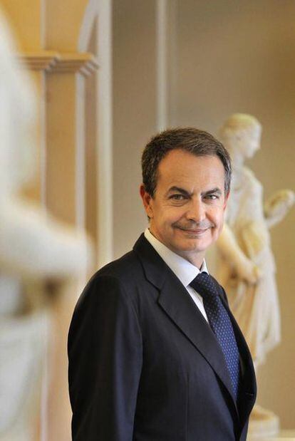 El presidente José Luis Rodríguez Zapatero, el pasado martes, en el palacio de la Moncloa.