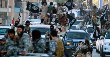 Combatientes del Estado Islámico en la ciudad de Raqa en 2014.
