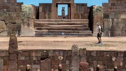 El Monolito Ponce de las ruinas de Tiahuanaco, en Bolivia, en octubre de 2017.