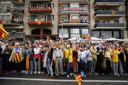 Via Catalana organizada por la Assemblea Nacional Catalana (ANC) en los alrededores de la Sagrada Familia.