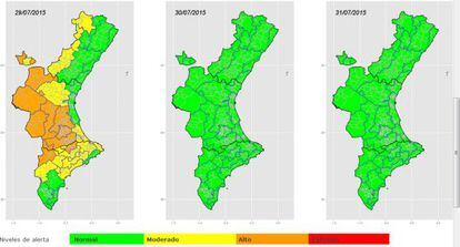 Previsión de temperaturas en la Comunidad Valenciana