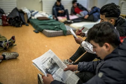 Tancada de joves extutelats de la DGAIA a la Facultat d'Educació de la Universitat de Girona.