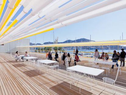 Terraza del palacio de congresos El Batel, en Cartagena (Murcia).