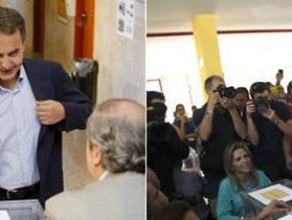 Zapatero y Rajoy votan en las elecciones del 22 de mayo de 2011