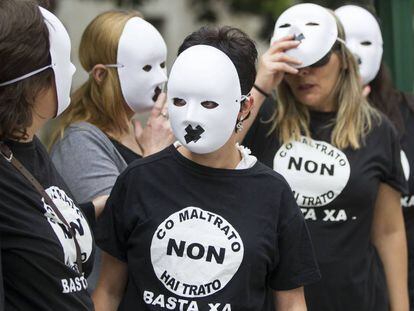 Protesta contra la violencia de género en A Coruña.