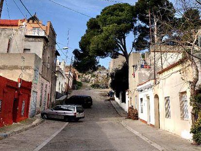 Viviendas de la calle de Marià Lavernia, en lo alto del Turò de la Rovira.