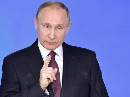 Vladímir Putin, durante su discurso ante la Duma.