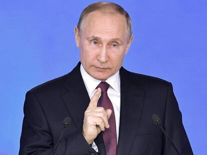 Vladímir Putin, durante su discurso ante la Duma.