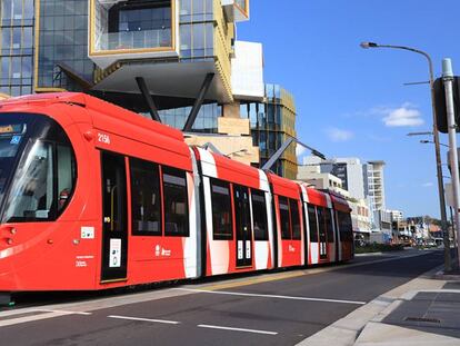 Tranvía modelo Urbos en la ciudad británica de Newcastle.