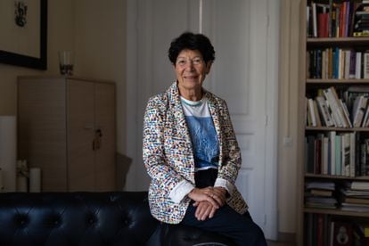 Helga Nowotny, professora emerita de Estudios Sociales de la Ciencia en la universidad ETH Zurich, fotografiada en Barcelona.