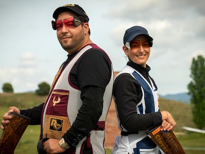 Mollet del Valles, 22/04/2021. Alberto Fernandez y Fatima Galvez, atletas de tiro (foso / trap), se estrenaran en Trap Mixto en los juegos olimpicos. (Foto: JUAN BARBOSA)