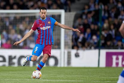 Busquets, durante el último encuentro ante la Real Sociedad.