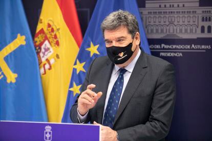 El ministro de Inclusión, Seguridad Social y Migraciones, José Luis Escrivá, este viernes en Oviedo.