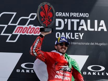 Francesco Bagnaia celebra la victoria este domingo en el Circuito de Mugello (Italia).