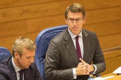 El presidente de la Xunta, Alberto Núñez Feijóo, esta semana en el Parlamento gallego