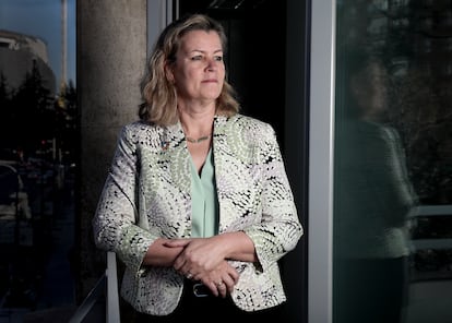 La Alta Comisionada Adjunta del ACNUR, Kelly T. Clements, el miércoles en la sede de la agencia de la ONU para los refugiados en Madrid.