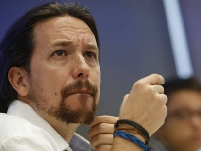 Pablo Iglesias e &Iacute;&ntilde;igo Errej&oacute;n, de Podemos. 