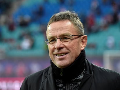 Ralf Rangnick, en su época como director técnico del Leipzig.