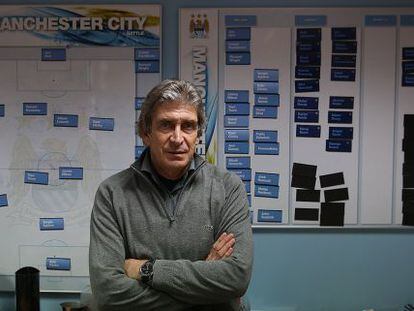 Pellegrini, en su despacho de la ciudad deportiva del City, el pasado día 6.