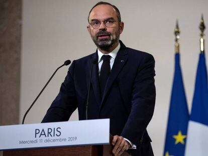 El primer ministro francés, Edouard Philippe, explica los planes del Gobierno para la reforma de las pensiones.