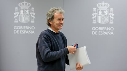 Fernando Simón, director del Centro de Coordinaciön de Alertas y Emergencias Sanitarias, antes de la rueda de prensa del 7 de marzo de 2020.