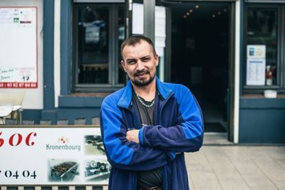 Jérémy Ribeiro, trabajador de Hayange, en un restaurante para obreros de la localidad.
