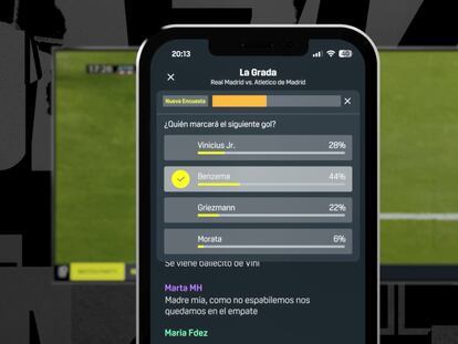 Recreación del servicio de chat que Dazn incluirá en su aplicación.