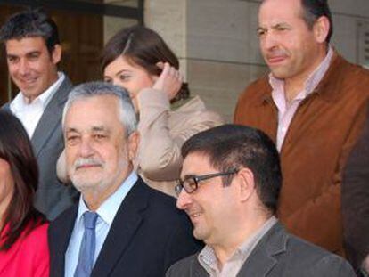 Mar Moreno, Micaela Navarro, José Antonio Griñán, Francisco Reyes y Antonio Ávila, en Jaén.