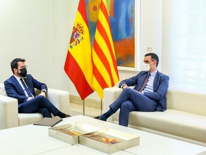 Pedro Sánchez y Pere Aragonés reactivaron el diálogo sobre Cataluña