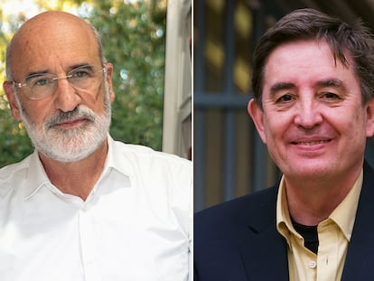 Los escritores Fernando Aramburu y Luis García Montero, dos de las nuevas firmas de EL PAÍS.