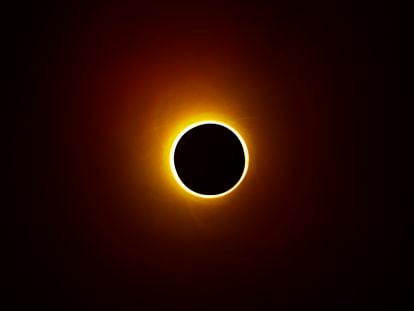 Un eclipse anular en Taiwan, en junio de 2020.