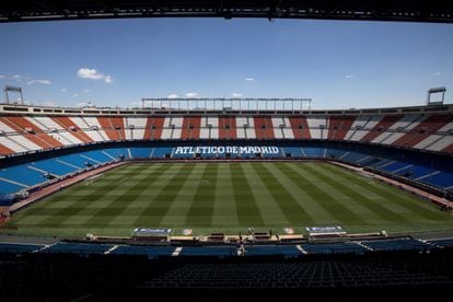 Vista del Estadio Vicente Calderón, sede del Atlético de Madrid, 19 de mayo de 2017.