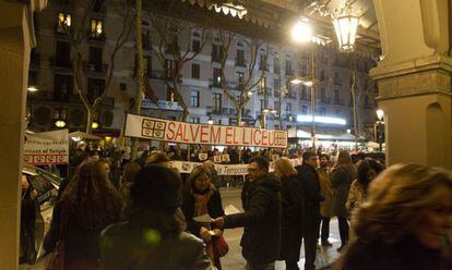Protesta de los trabajadores en febrero del año pasado.
