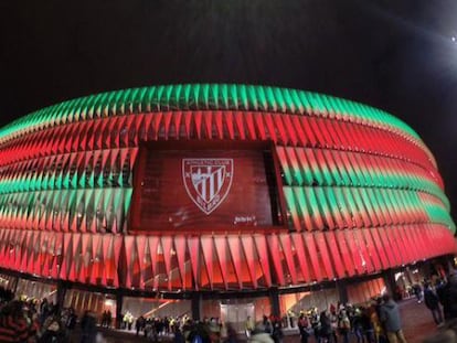 El estadio de San Mamés antes del inicio del Euskadi-Catalunya