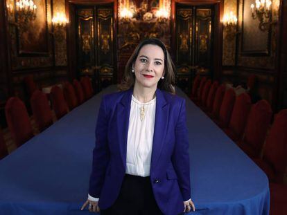 La secretaria general de la Organización Iberoamericana de la Seguridad Social, Gina Magnolia Riaño, en febrero en Casa América en Madrid.