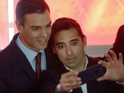 El secretario general del PSOE, Pedro S&aacute;nchez, durante la presentaci&oacute;n de la campa&ntilde;a electoral de su partido.