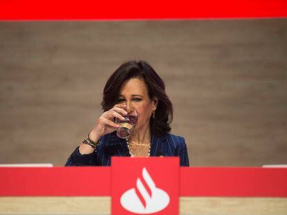 Ana Bot&iacute;n, presidenta del Banco Santander, durante la presentaci&oacute;n de resultados del primer semestre de 2019.