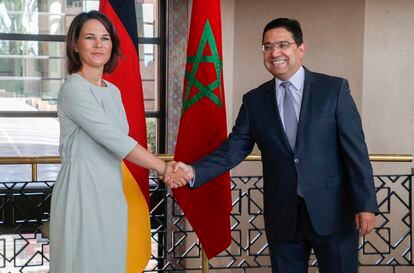 Annalena Baerbock y Naser Burita, este jueves en Rabat.