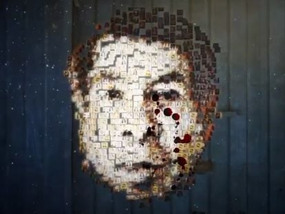 El rostro del 'canibal de Atizapán' recreado con cientos de fotografías de víctimas de feminicidios.
