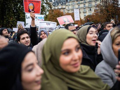 Protesta contra la islamofobia, el pasado domingo en París. 