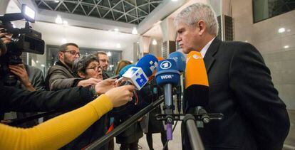 Alfonso Dastis,durante la cumbre de los ministros de exteriores en Bruselas. 