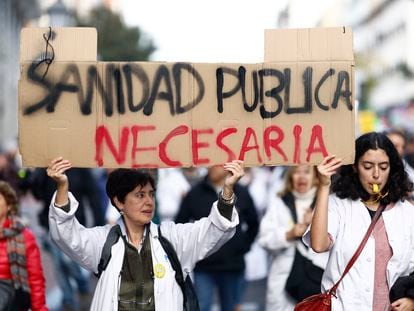Manifestación convocada por el sindicato de médicos Amyts el pasado mes de diciembre en Madrid.